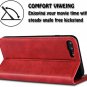 iPhone 8 /7Plus Genuine Leather Red Book Wallet Case Magnetic Closure Stand Flip