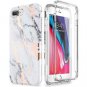 iPhone 8/7 Plus Case Built-in Screen Protector TPU Rubber Shockproof White/Gold