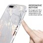 iPhone 8/7 Plus Case Built-in Screen Protector TPU Rubber Shockproof White/Gold