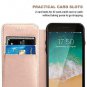 iPhone 8 Plus 7 Flip Case with Wallet Card Holder, OT Rose Gold