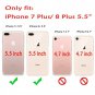 iPhone 8/7 Plus Wallet Case Card Slot Wrist Strap Glitter Women Bling Rose Gold