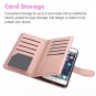 iPhone 8/7 Plus Wallet Case Card Slot Wrist Strap Glitter Women Bling Rose Gold