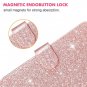 iPhone 8/7 Plus Wallet Case Card Slot Wrist Strap Glitter Women Bling Rose Gold