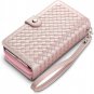 iPhone 8/7 Plus Wallet Case Large Zipper Purse Heavy Duty Rose Gold