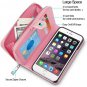 iPhone 8/7 Plus Wallet Case Large Zipper Purse Heavy Duty Rose Gold