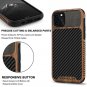 iPhone 11 Pro Max Case Wood Grain Carbon Fiber Protective Cover Design Leather