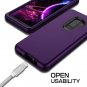 SKYLMW Galaxy S9 Plus Case, Three Layer Full Body Heavy Duty Purple/Blcak
