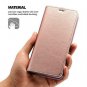 Samsung Galaxy S9 Plus 6.2 Inch Wallet Case Luxury Vegan Leather Folio Rose Gold