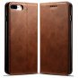 iPhone 7 Plus /8 Plus Wallet Book Case Leather Flip Folio Stand Cover Brown