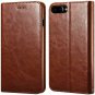 iPhone 7 Plus/8 Plus Wallet Case Premium PU Leather Folio Style Stand Brown