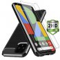 Case for Google Pixel 4 with 2 Pack HD Screen Protector Slim Carbon Fiber TPU