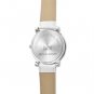 Fashion Round White Dial Cubic Zirconia Watch Faux Leather Buckle Strap 8.5-inch