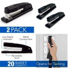 Metal Sturdy Durable Stapler Commercial Desktop Use Staplers 20 Sheet Pack of 2