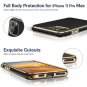 iPhone 11 Pro Max Case PU Leather Protective Phone Cover Luxury Black