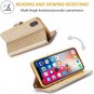 UEEBAI Wallet Flip Case for iPhone 11 Pro Max, 11 Gold