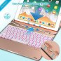 Keyboard Case for iPad 9.7 6th /5th Gen Double-Rotating Colorful Backlit Keys