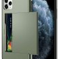 SAMONPOW Wallet Case for iPhone 11 Pro with Card Holder Dual Olive Green