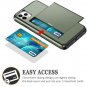 SAMONPOW Wallet Case for iPhone 11 Pro with Card Holder Dual Olive Green