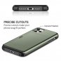 SAMONPOW Wallet Case for iPhone 11 Pro with Card Holder Dual Olive Green