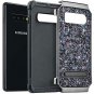 Case for Galaxy S10 Plus Leather Luxury Glitter Bling Rugged Shiny Hybrid Black