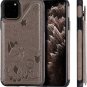 Wallet Case for iPhone 11 Pro Max Embossed Durable Shockproof Folio Cover Grey