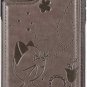 Wallet Case for iPhone 11 Pro Max Embossed Durable Shockproof Folio Cover Grey