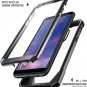 Galaxy A6 Case with Screen Protector Full-Body Rugged Clear Hybrid Bumper Black