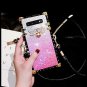 Case for Galaxy S8 Glitter Bling Sparkle Gradient Premium Shockproof Strap Pink