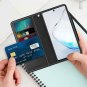 Leather Wallet Case for Galaxy Note 10 Folio Stand Premium Card Slot Fit Black
