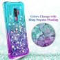 Samsung Galaxy S9 Plus Case Glitter Flowing Liquid Floating Soft TPU Teal Purple