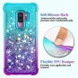 Samsung Galaxy S9 Plus Case Glitter Flowing Liquid Floating Soft TPU Teal Purple