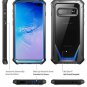 Samsung Galaxy S10 Plus Rugged Clear Case Heavy Duty Hybrid Bumper Cover Blue
