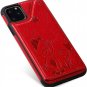 SMYTU iPhone 11 Pro Max Card Holder Case,Red iphone 11 6.5", C-Red