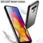 LG V40 ThinQ Case Slim Carbon Fiber Anti-slip Shock Absorbing TPU Cover Black