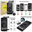 2 pack Protector for Google Pixel 3 3 Tempered Glass Full Cover Full Adhesiv