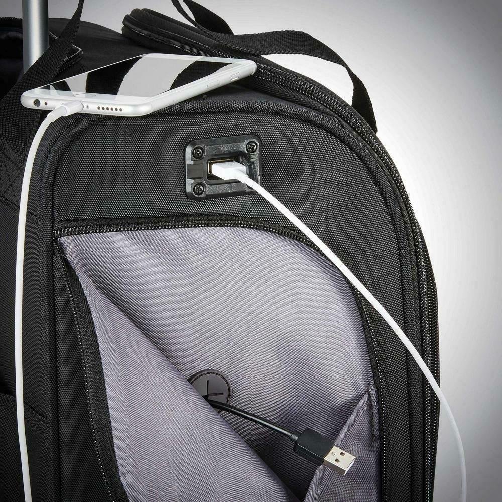 Samsonite Underseat Spinner with USB Port CarryOn Luggage, Jet Black