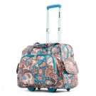 Olympia Deluxe Fashion Rolling Overnighter, Paisley, One Size Paisley