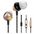 LEZII Wired Earbuds Headphones, Fullmetal Earphones, 3.6 Feet Long Gold