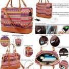 Women Travel Tote Bag 15.6" Laptop Overnight Duffel Bag Trolley Sleeve USB Port