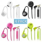 4 Pack Earbuds Headphones with Microphone & Remote,CBGGQ in-Ear 4 Pairs Color