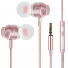 Earbuds Ear Buds Earphones Headphones Noise Isolating with Rose gold