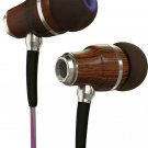 Symphonized NRG 3.0 Wood Earbuds, in-Ear Noise-isolating Headphones, Purple