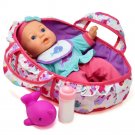 Baby Doll Feeding Set, 12 Inch Soft Body with Carrier Bassinet...
