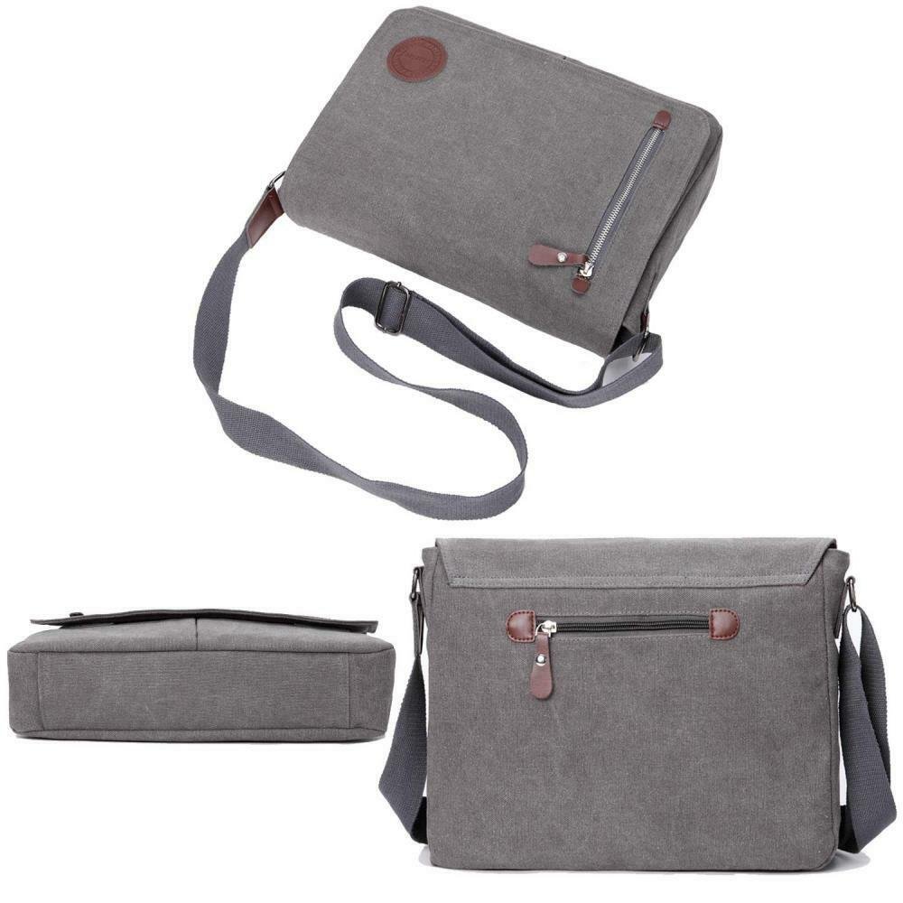 Vintage Canvas Satchel Messenger Bag for Men - Dark Green