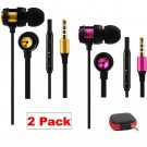 Earbuds with Microphone 2 Pack Ear Buds Headphones Bass Earphones 2 pack