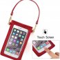 Lightweight Leather Purse Small Crossbody Bag Mini Pouch Shoulder w/ 2 Strap Red