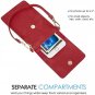 Lightweight Leather Purse Small Crossbody Bag Mini Pouch Shoulder w/ 2 Strap Red