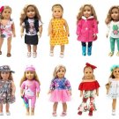 HWD 10 Sets Girls Doll Clothes and Accessories for American 18 inch Dolls