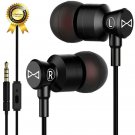 Marsno M1 Wired Metal in Ear Headphones, Noise Isolating Stereo Bass Black