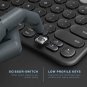Keyboard Rechargeable Wireless Bluetooth Switch to 2 Devices iOS Android Windows